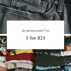Items marked ✂️ are 5 for $25